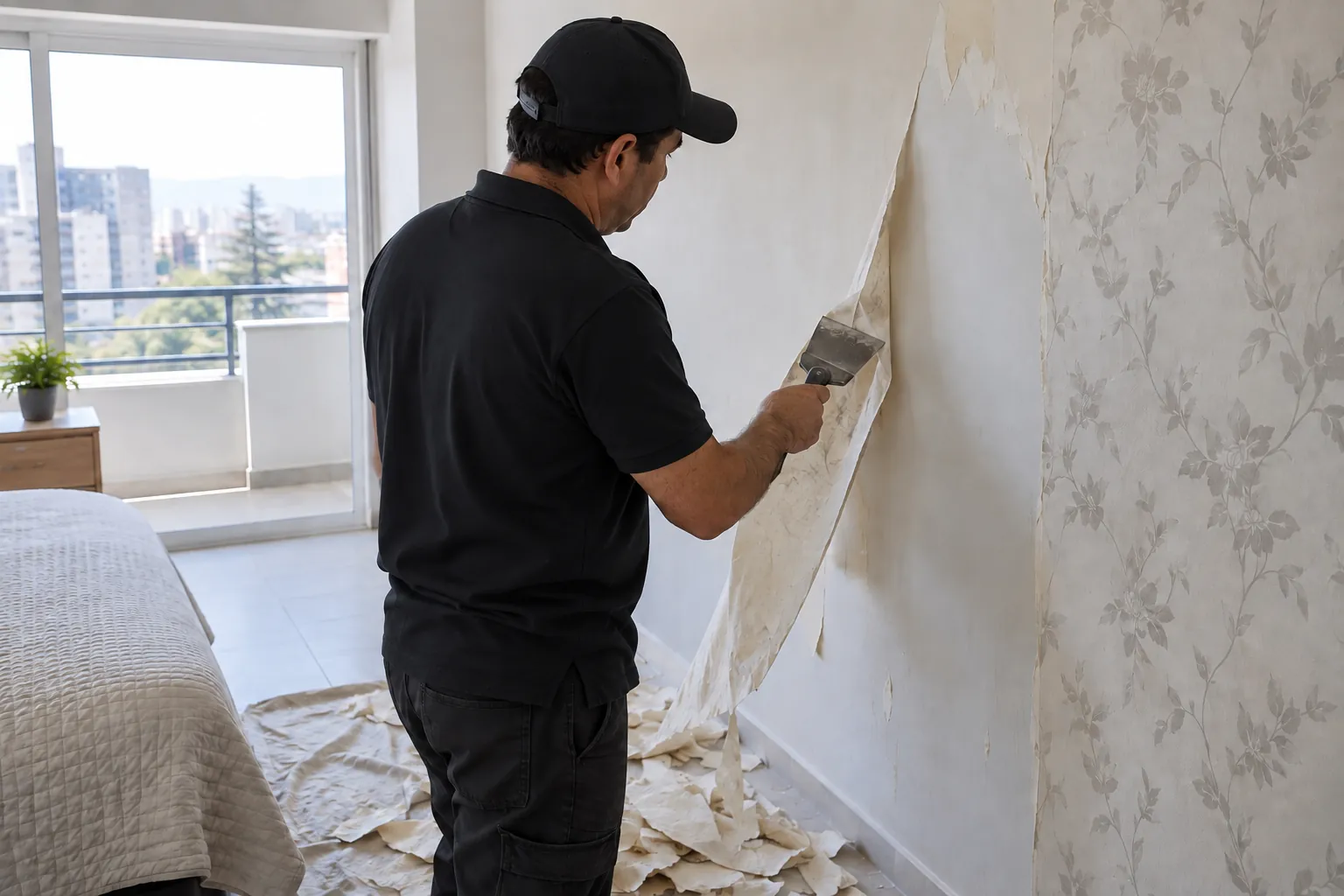 Retiro e instalación de papel mural